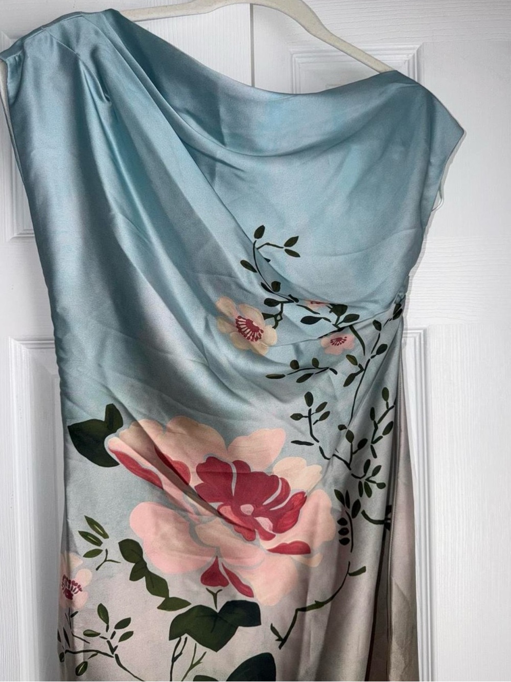 Zara Satin Floral Midi Dress - Picture 3 of 5